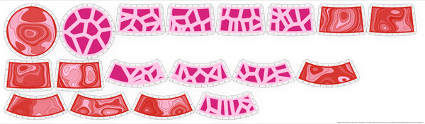 Bucket Hat Kit – Bubblegum Rock Candy + Valley of Fire / Adult M (22 in. head circumference)