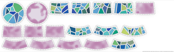 Bucket Hat Kit – Sea Mosaic + Berry Smoothie / Adult M (22 in. head circumference)